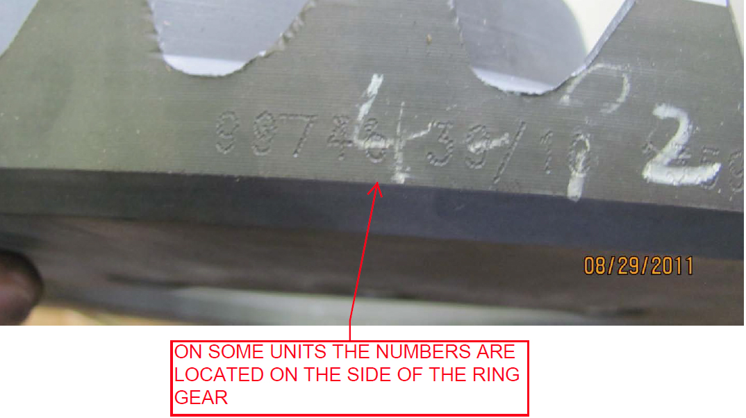 Identify ring and pinion